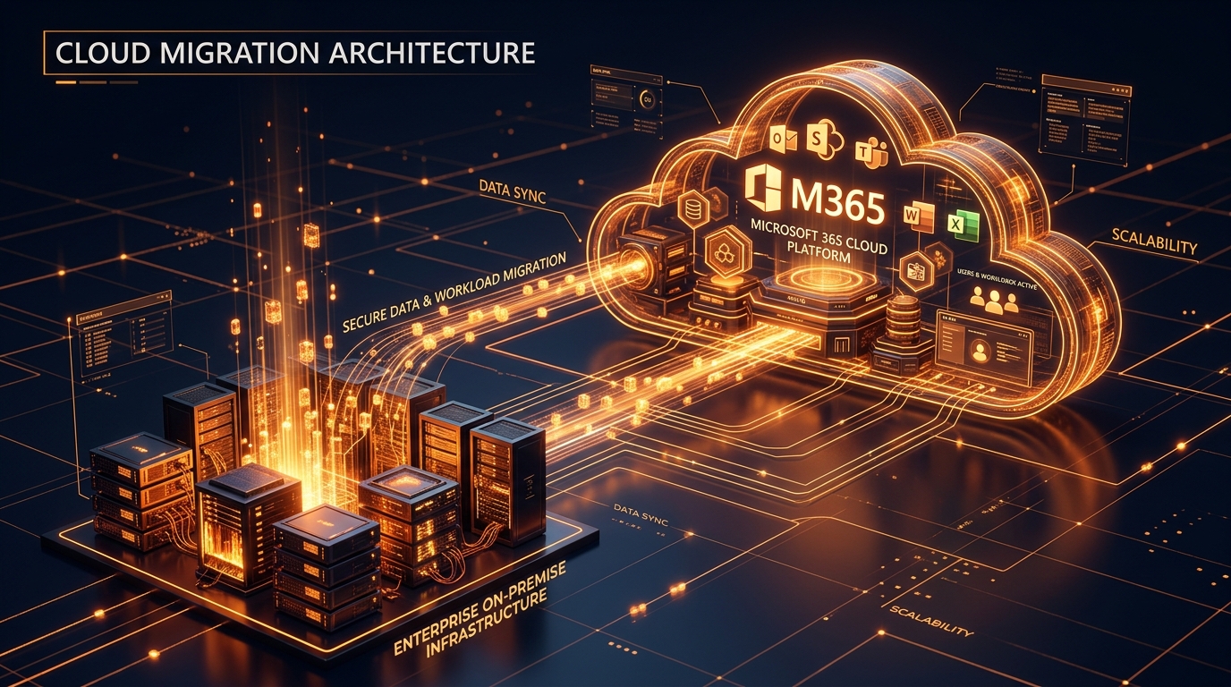 High-Tech 3D Enterprise Cloud Migration Architecture
