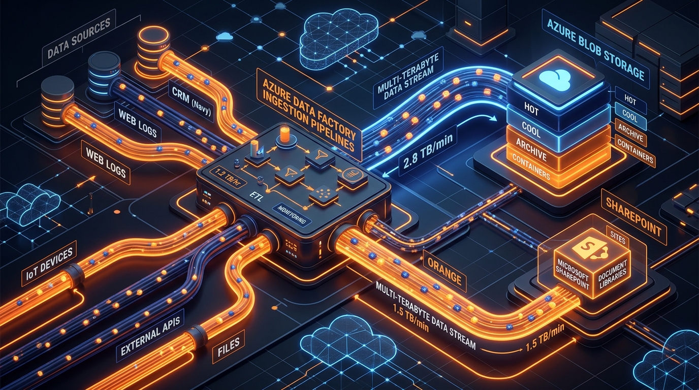 3D Conceptual Model of Enterprise Data Ingestion Pipelines and Cloud Repositories