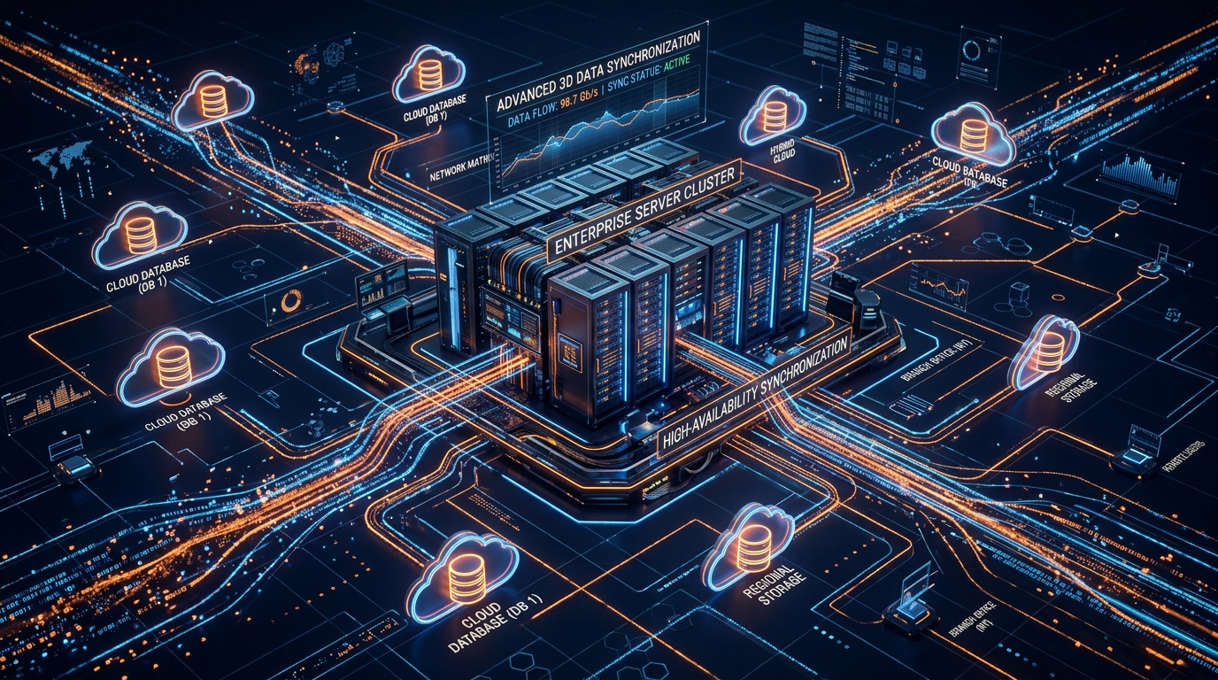 Advanced 3D Data Synchronization and Enterprise Server Cluster