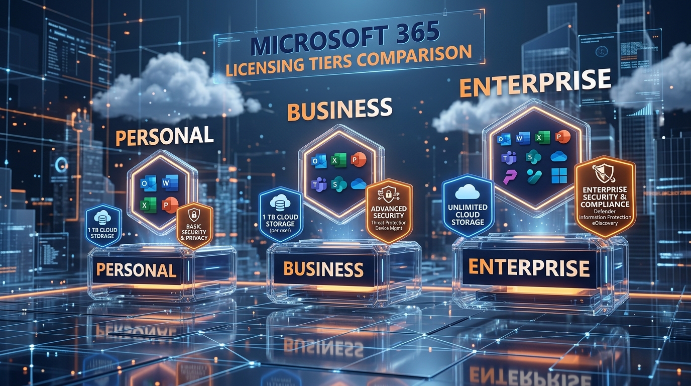 3D High-Tech Software Architecture: MS Office Productivity Software